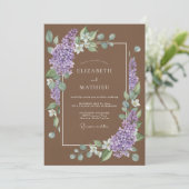 Invitation Mariage de printemps marron chaud (Debout devant)