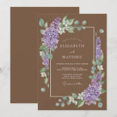 Invitation Mariage de printemps marron chaud (Devant / Derrière)