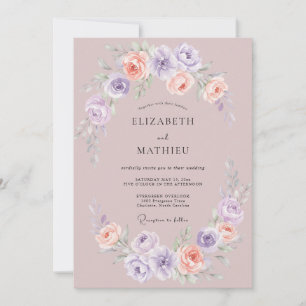 Invitation Mariage de printemps mauve éthéré