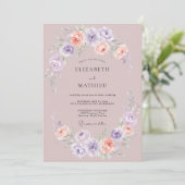 Invitation Mariage de printemps mauve éthéré (Debout devant)