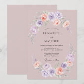 Invitation Mariage de printemps mauve éthéré (Devant / Derrière)