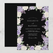 Invitation Mariage de printemps noir et sombre (Devant / Derrière)