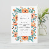 Invitation Mariage de printemps orange ravissant (Debout devant)