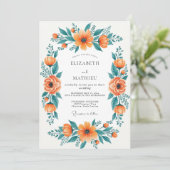 Invitation Mariage de printemps Orange Regal (Debout devant)