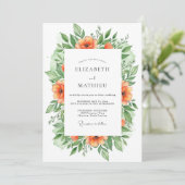 Invitation Mariage de printemps orange tranquille (Debout devant)