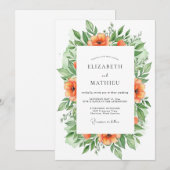 Invitation Mariage de printemps orange tranquille (Devant / Derrière)