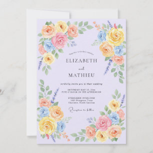 Invitation Mariage de printemps paisible lavande