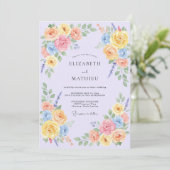Invitation Mariage de printemps paisible lavande (Debout devant)