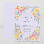 Invitation Mariage de printemps paisible lavande (Devant / Derrière)