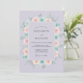 Invitation Mariage de printemps pastel lavande (Debout devant)