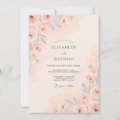 Invitation Mariage de printemps pastel pêche (Devant)