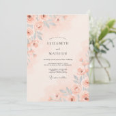 Invitation Mariage de printemps pastel pêche (Debout devant)