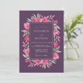 Invitation Mariage de printemps poétique prune (Debout devant)