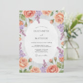 Invitation Mariage de printemps poli Abricot (Debout devant)