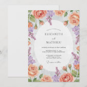 Invitation Mariage de printemps poli Abricot (Devant / Derrière)