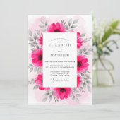 Invitation Mariage de printemps radieux fuchsia (Debout devant)