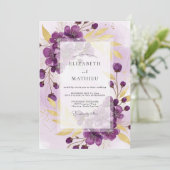 Invitation Mariage de printemps radieux violet (Debout devant)