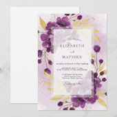 Invitation Mariage de printemps radieux violet (Devant / Derrière)