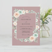 Invitation Mariage de printemps raffiné mauve (Debout devant)