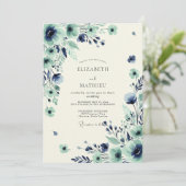Invitation Mariage de printemps ravissant sarcelle (Debout devant)