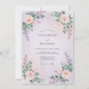 Invitation Mariage de printemps resplendissant au lavande