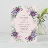 Invitation Mariage de printemps romantique violet (Debout devant)