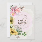 Invitation Mariage de printemps rose de tournesol (Devant)