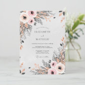 Invitation Mariage de printemps rose divine (Debout devant)
