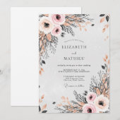 Invitation Mariage de printemps rose divine (Devant / Derrière)
