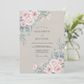 Invitation Mariage de printemps rose éthéré (Debout devant)