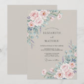 Invitation Mariage de printemps rose éthéré (Devant / Derrière)