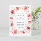 Invitation Mariage de printemps rose vibrant (Debout devant)