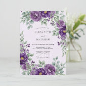 Invitation Mariage de printemps royal pourpre (Debout devant)