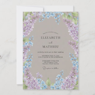 Invitation Mariage de printemps serein aux lilas