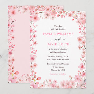 Invitation Mariage de printemps sous les fleurs de cerisier