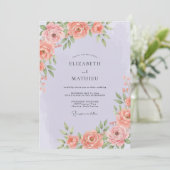 Invitation Mariage de printemps splendide lavande (Debout devant)