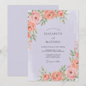 Invitation Mariage de printemps splendide lavande (Devant / Derrière)