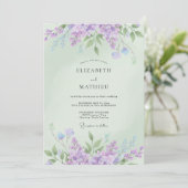 Invitation Mariage de printemps splendide vert menthe (Debout devant)