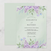 Invitation Mariage de printemps splendide vert menthe (Devant / Derrière)