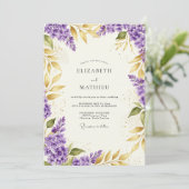 Invitation Mariage de printemps splendide violet (Debout devant)