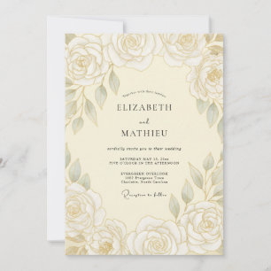 Invitation Mariage de printemps stately à la crème
