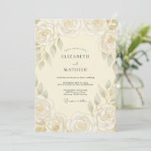 Invitation Mariage de printemps stately à la crème (Debout devant)