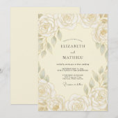 Invitation Mariage de printemps stately à la crème (Devant / Derrière)