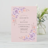 Invitation Mariage de printemps sublime lavande (Debout devant)