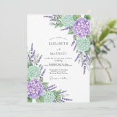Invitation Mariage de printemps tranquille au lavande (Debout devant)