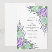 Invitation Mariage de printemps tranquille au lavande (Devant / Derrière)