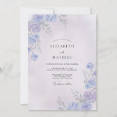 Invitation Mariage de printemps tranquille lilas (Devant)