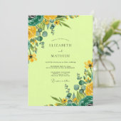 Invitation Mariage de printemps vert citron vibrant (Debout devant)
