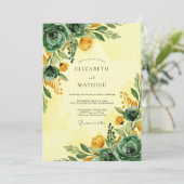 Invitation Mariage de printemps vert émeraude vibrant (Debout devant)