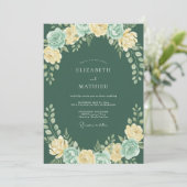 Invitation Mariage de printemps vert forêt exquis (Debout devant)